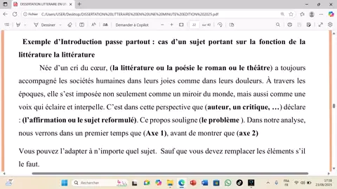 Introduction passe-partout en dissertation littéraire PRÉPA BAC EN LIGNE +225 0757562691 @PRÉPA BAC EN LIGNE 