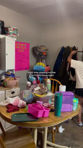 We had such a fun movie night with so many yummy snacks but the clean up 😅 #CleanTok #cleanwithme #movienight #MomsofTikTok #motivation 