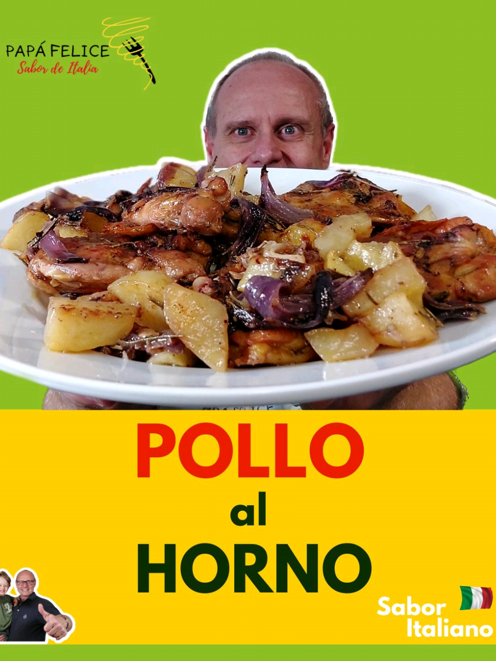 🇮🇹¡Receta de pollo favorita de mi familia que DEBES probar! La receta preferida de mi familia de pollo al horno con papas,  muy fácil de preparar y con un resultado suculento. ✅ Ingredientes para 3 personas Para el pollo - 6 muslos de pollo (o lo que te gusta más) - sal al gusto - romero al gusto - pimienta al gusto - 2 o 3 dientes de ajo - 2 limones (jugo) - aceite de oliva extra virgen al gusto Para las papas - 3 o 4 papas - 1 cebolla grande - sal al gusto - romero al gusto - pimienta al gusto - aceite de oliva extra virgen al gusto Temperatura de horneado 220 °C / 420 °F Tiempo de horneado  40/45 minutos #papáfelice #papáfelicerecetas #recetasitalianas #polloalhorno #polloconpapas