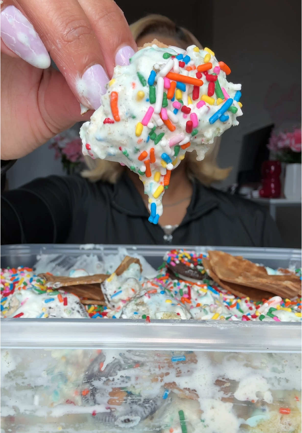 Ice cream dump 🍦 birthday cake flavor ❤️ #icecream #Recipe #mukbang #asmreating #creatorsearchinsights #Foodie #foodtiktok #fyp #fypシ #foryourpage #fypage #viral 