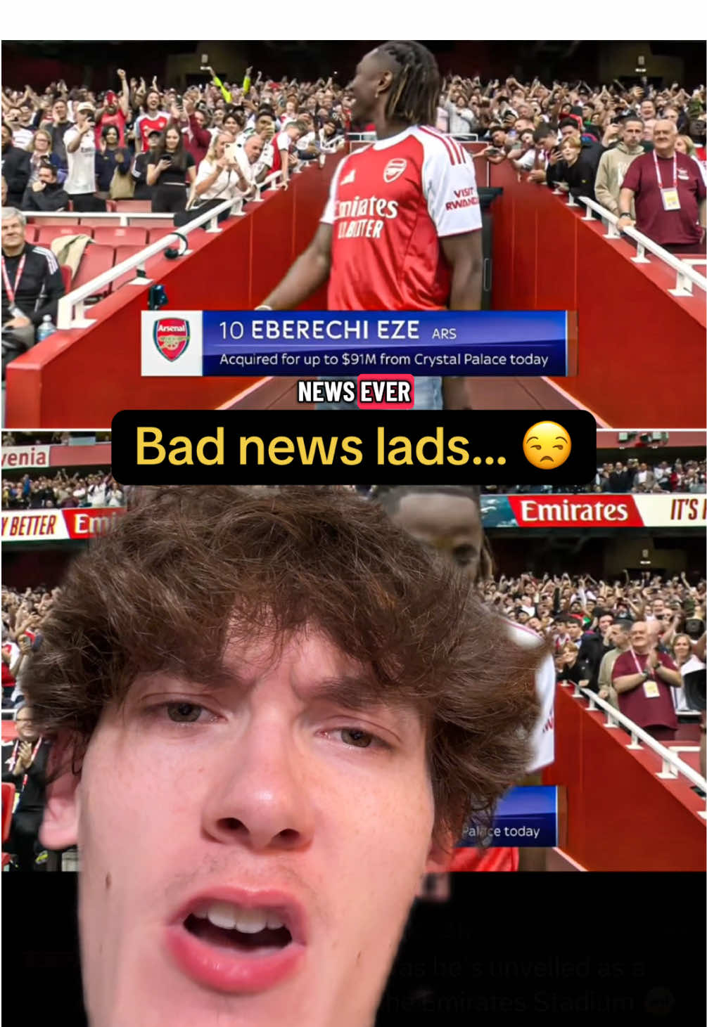 Eze announcement as Arsenal win 5-0, love it 😒 #fyp 