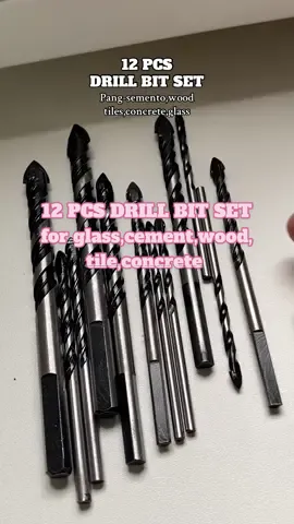 12 PCS DRILL BIT SET for glass,cement,wood, tile,concrete  #drillbit #drillbits #drillbitset #tools 
