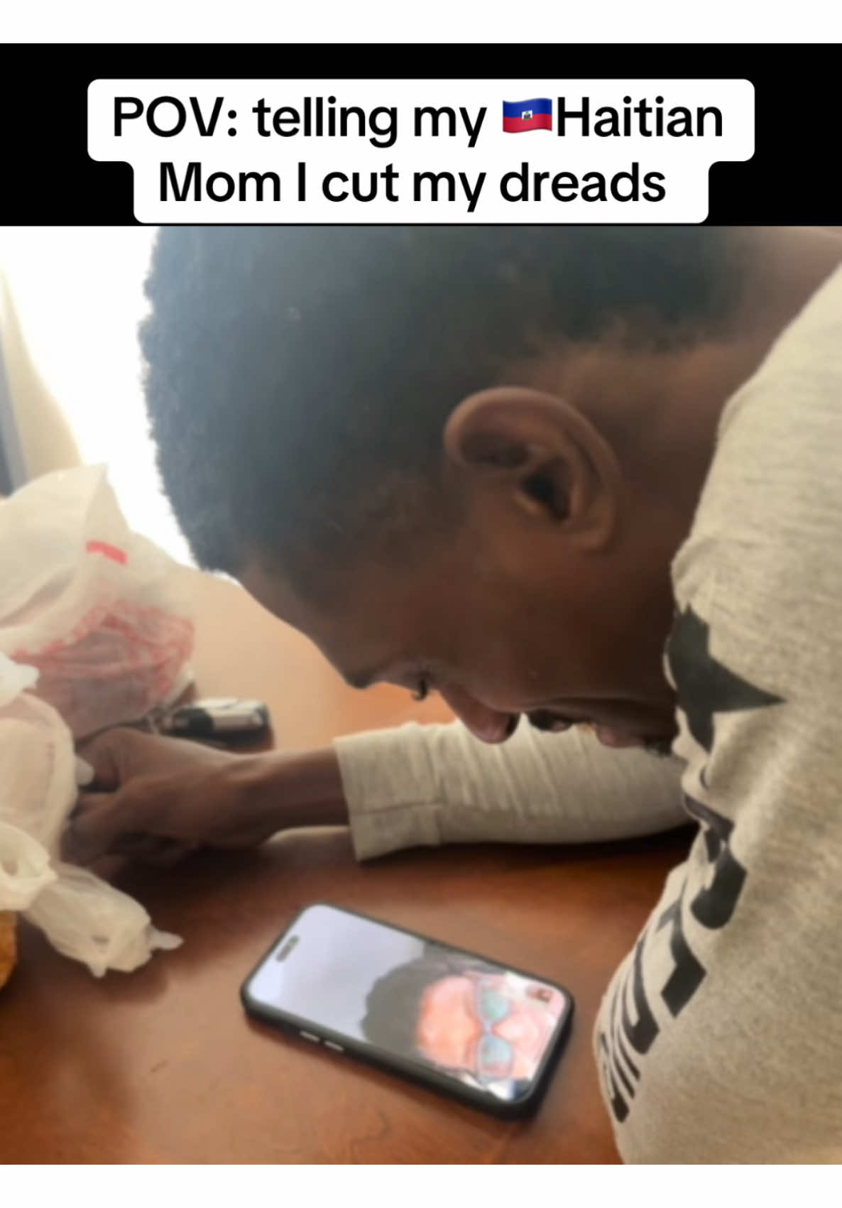 Telling my Haitian 🇭🇹mom I cut my dreads #creatorsearchinsights #mado #fyp #madododosh #haitiantiktok🇭🇹