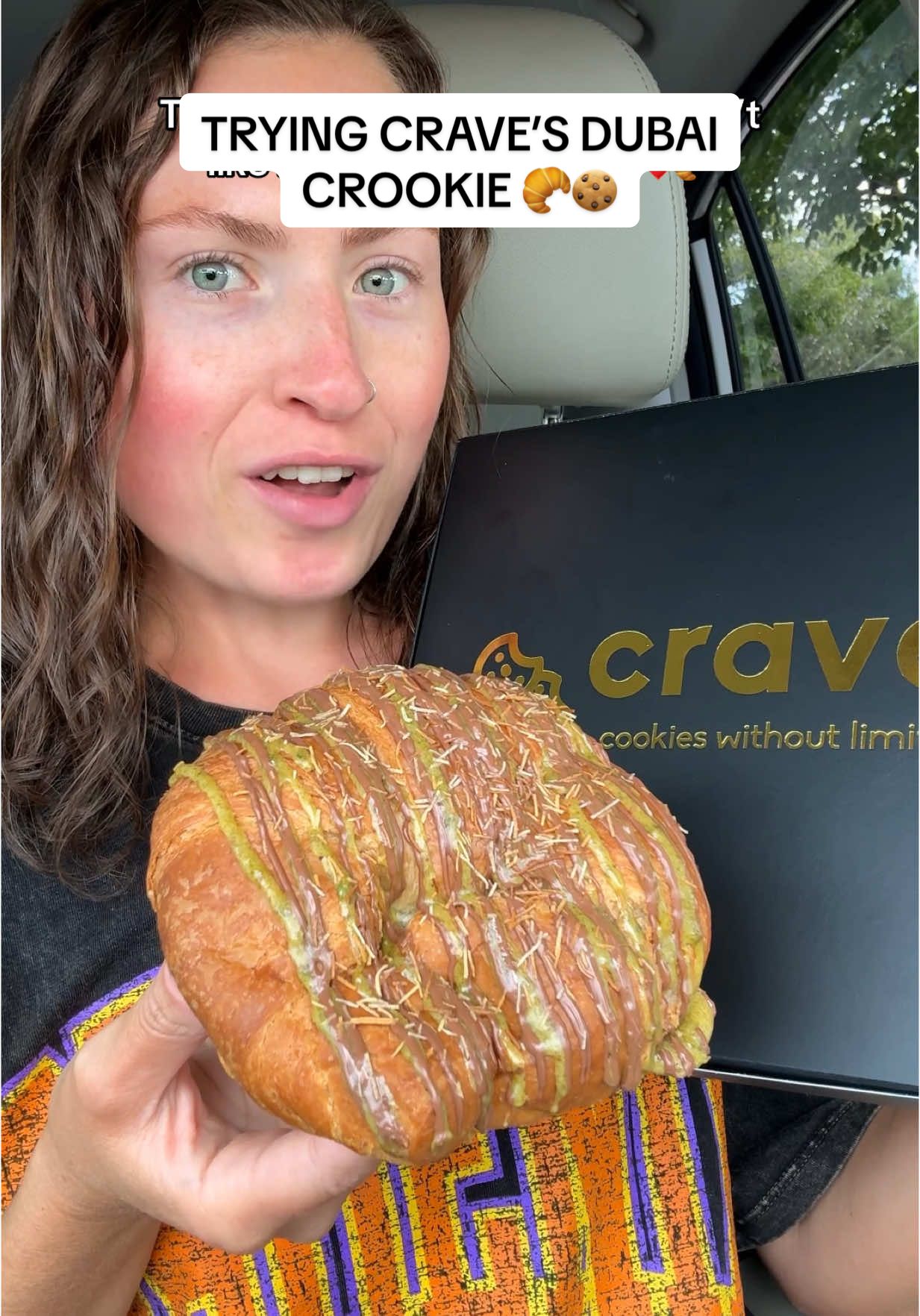 It’s been a year (or years?) and still, you can’t get me to jump on the dubai chocolate craze 👀 @Crave Cookies #cravecookies #dubaichocolate #cronut #cookies #croissant #crave #cookiereview #newfood #fastfood #dessert #chocolate #pistachiochocolate #pastries #foodfind #viralfood #tastetest #snacks #snackreview #morganchomps 