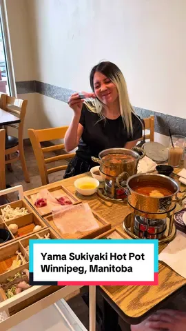 Another one for the Hotpot lovers! @Yama_sukiyaki  📍730 St. Annes Rd - Unit Q We checked out Yama Sukiyaki in the south St. Vital area! Set menu - MON-THU 4:30-8:30 - Range from $9.99 - $23.99 All you can eat  - FRI-SUN 12:00-9:30 - $38.99 They have a handful of flavorful broths and then choose your options of fresh seafood, high-quality meats and veges for this this all-you-can-eat  The service was super friendly and helped us choose a few options for dinner. Showing the classic sauces for dipping. We even tried their traditional egg yolk dip with the meat to give it a smooth rich feel with every bite (of course go with what you feel comfortable eating!) Yama Sukiyaki is still in their soft open phase, so please be kind during this time, while they train more staff and get accustomed to a full house to serve you!  #wpgfoodbites #yamasukiyaki  #winnipeghotpot #winnipegfood #winnipegrestaurants  