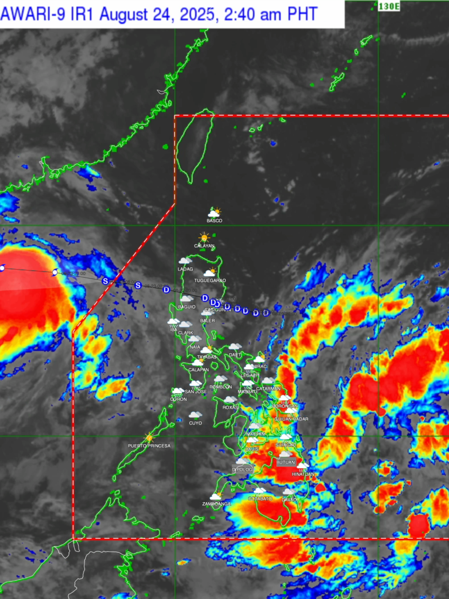 Isang low pressure area na posibleng maging bagyo ang binabantayan sa loob ng Philippine Area of Responsibility, ayon sa PAGASA. Kung sakaling maging bagyo, tatawagin ito sa local name na “Jacinto,” dagdag ng ahensya. Courtesy: PAGASA’s PANaHON Interactive Weather Map