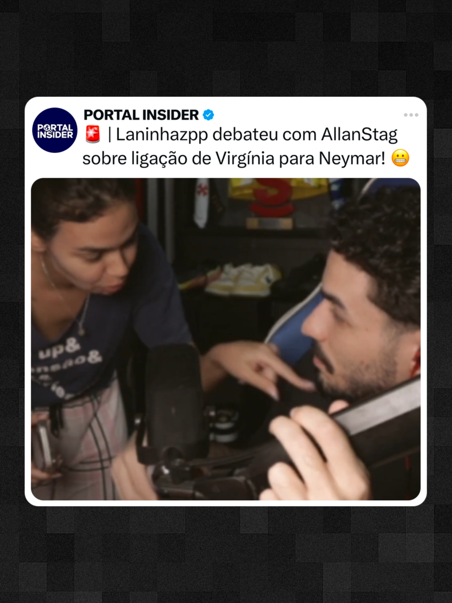 Laninhazpp debateu com AllanStag sobre ligação de Virgínia para Neymar a respeito de patrocínio! #virginia #neymar #traicao