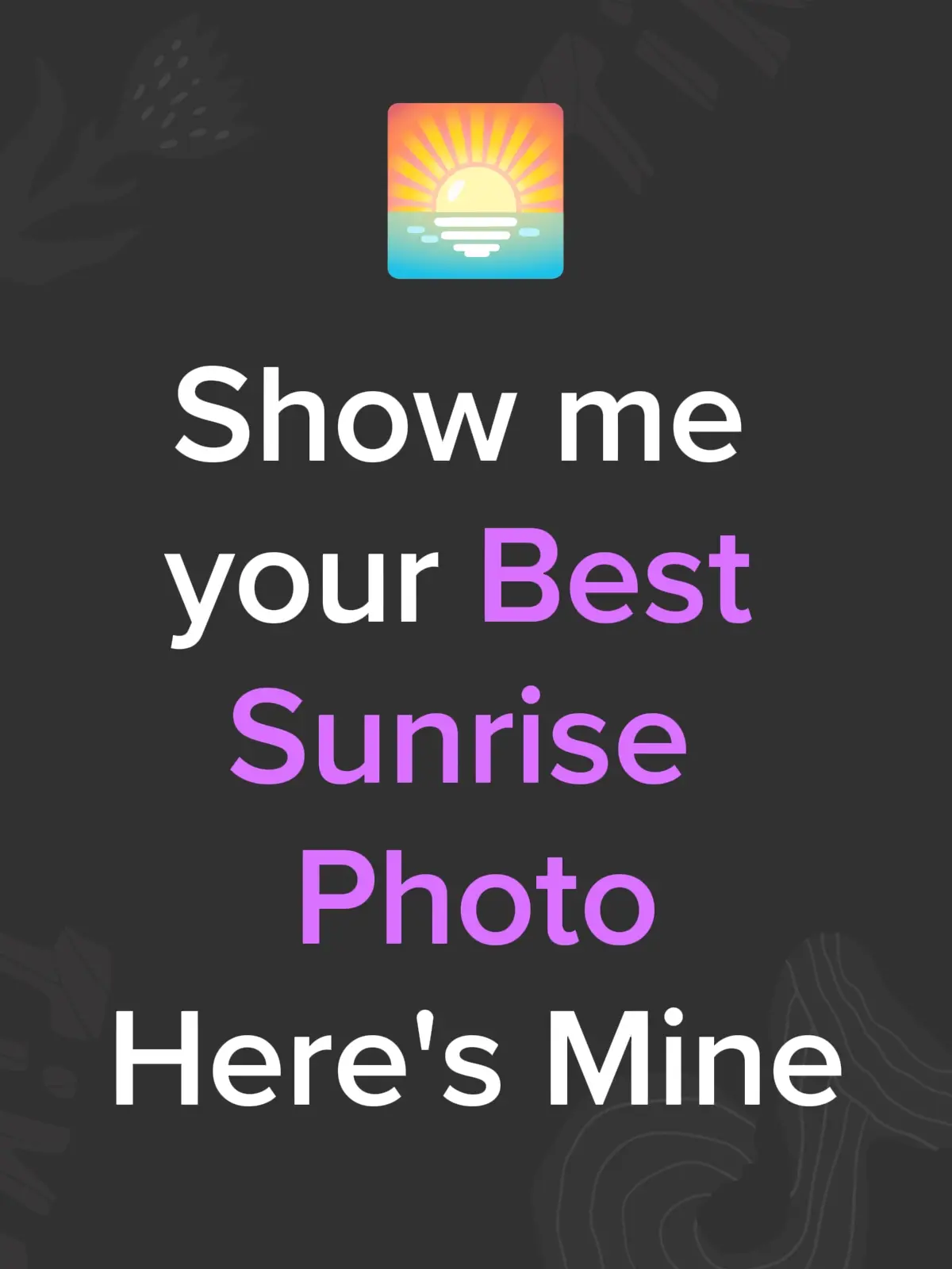 #sunrise 