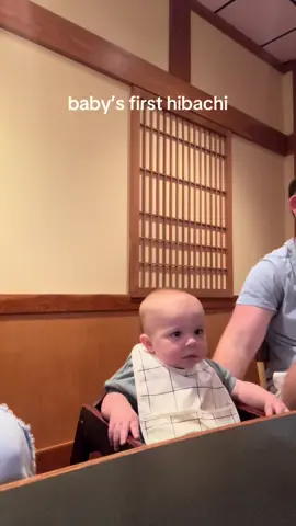 he’ll prob show this to his therapist someday🤣 disclaimer: he was ok as soon as we picked him up #baby #hibachi #funny #momoftheyear