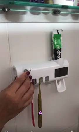 Suporte Dispenser de Escova e Pasta de dentes com Esterilizador UV Automático. #tiktokshopbrasil #reviewtiktok #funcionamesmo #achadostiktok #utilidadesdomesticas 