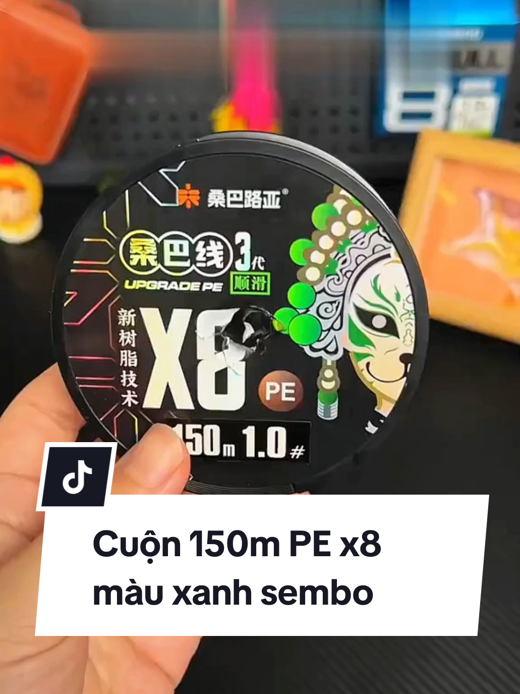 Cuộn 150m PE x8 màu xanh sembo #xuhuong #cauca #anhthufishing #fishing 