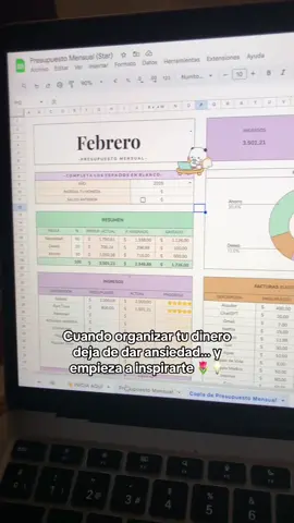 Porque tus finanzas también pueden sentirse bonitas 💕 empieza a disfrutarlas hoy con esta plantilla ✨ #finanzaspersonales #organizatudinero #presupuestomensual #metas2025 #moneymindset 