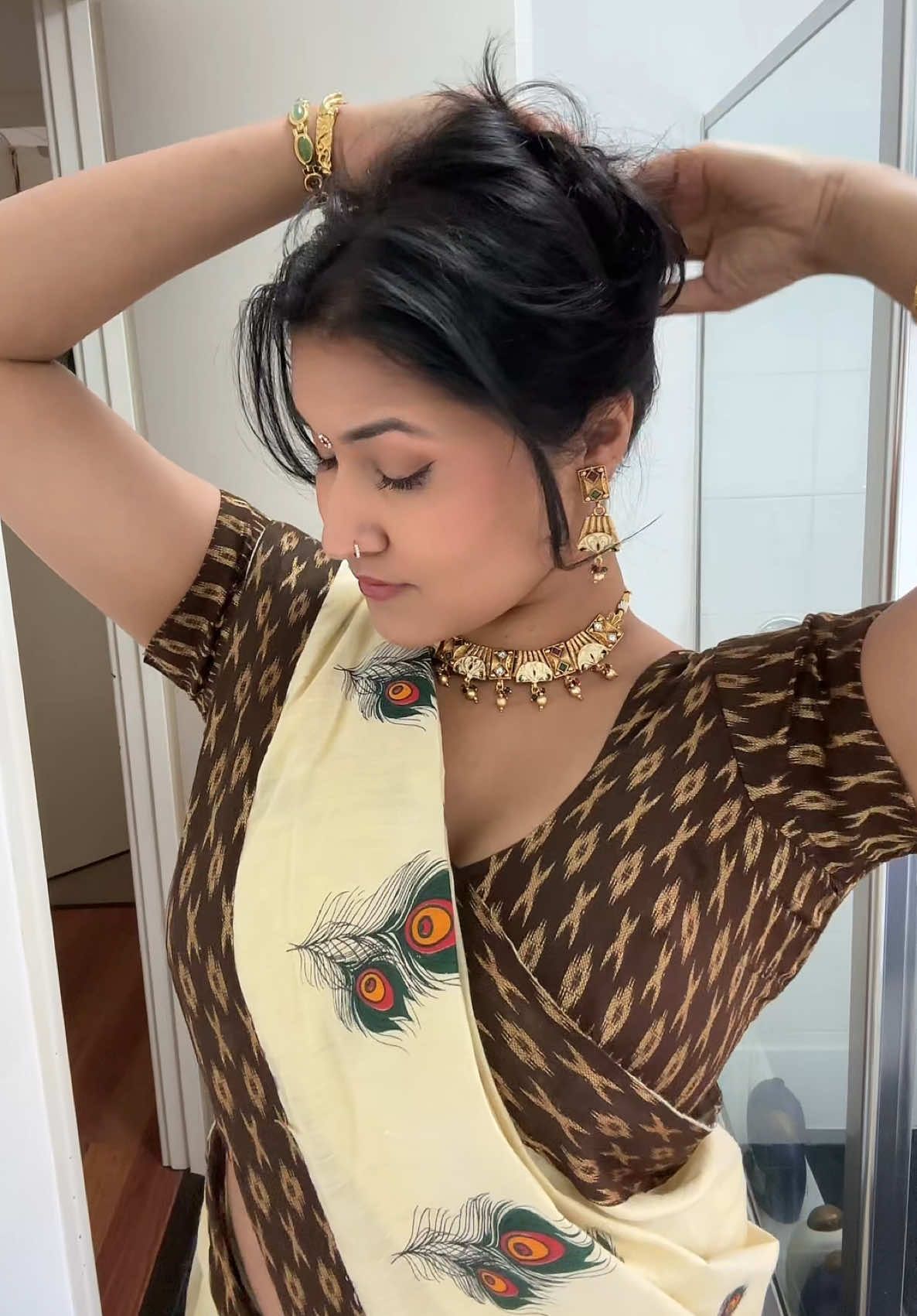 Onam fit check 🪷 #halfsaree #kerala #bindi #fyp #onam 