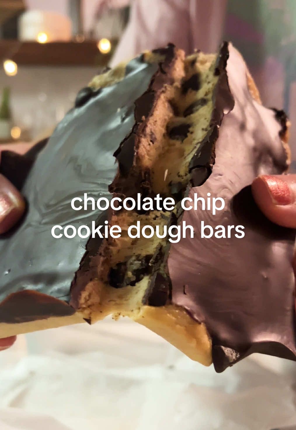 Loved making the chocolate chip cookie dough bars recipe from  @Katie Ulloa for a watch party of #tsitp with girlfriends!! 🌊☀️🍫📺  love a good girls night ✨ Recipe: - 2 tbsp melted butter - 1 tsp vanilla bean paste - 1/4 c maple syrup - 1 cup almond flour - 1 tosp milk of choice - 1/4 tsp salt - 2 scoops protein powder - 1/4 cup chocolate chips Melted Chocolate: - 1/2 cup chocolate chips - 1 tsp coconut oil  #foodasmr #cookiedough #MomsofTikTok #easydessert 