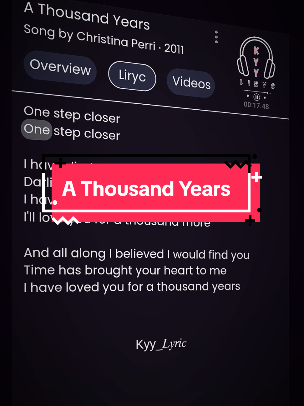 A Thousand Years🎧😌 |𝑳𝒚𝒓𝒊𝒄🎶|#christinaperri #lirycsong🎶 #editlirycs #lirycsvideo #fyp 