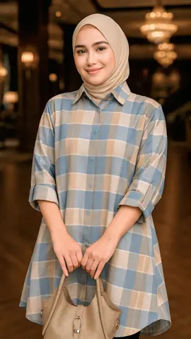 Tunik Kotak-Kotak Wanita #fyp #viral #tunik #kemeja 
