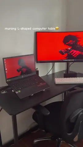 L-Shaped Computer Desk Corner Table #computertable #desksetup #pcsetup #pcgaming #roomdecor 
