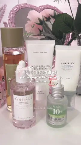 pink selfcare grwm vlog with me!! #pink #morningroutine #SelfCare #kbeauty #koreanskincare 