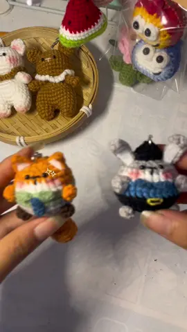 cáo và thỏo(móc khoá cặp đôi siuu iuu)#len #handmade #xuhuong #crochet 