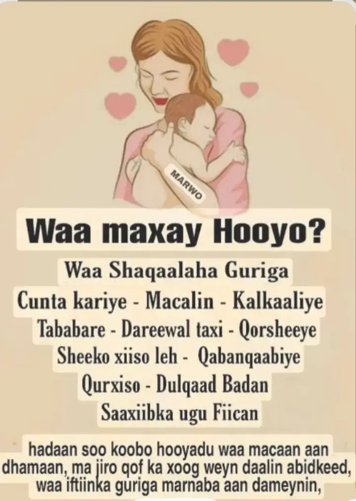 hooyo waa hadi mar habar indho la, ku tahay