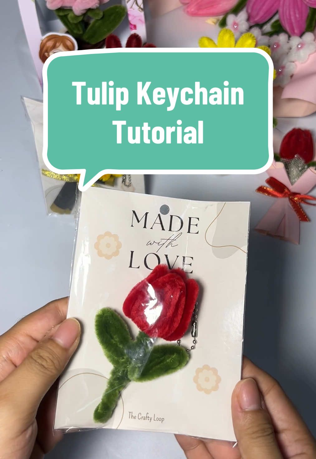 Tulip Keychain Tutorial🌷 Hello guys! Finally here’s detailed tutorial for tulip keychain using fuzzy wires💐 Fuzzy Wires from @Florist Haven  #tulipkeychain #tutorial #fuzzywire #fuzzywireflowers #fyp 