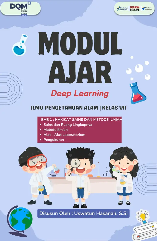 Modul Ajar lengkap 1 Bab terdiri dari 4 sub bab  Materi Hakikat Sains dan Metode Ilmiah IPA kelas 7  #deeplearning #ukin #ppg #sains #modul