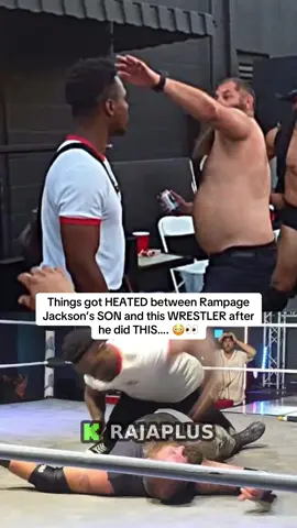 Things got HEATED between Rampage Jackson’s SON and this WRESTLER after he did THIS…. 😳👀 #rampagejackson #rampage 