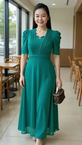 Đầm maxi phom dài xếp li tặng kèm phụ kiện nơ rời #VayDepTrungNien #Thoitrangtrungnien #thoitrangbigsize #MacDepMoiNgay #xuhuong 