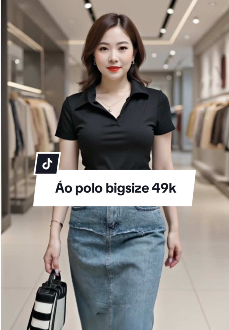 Áo polo bigsize 49k #nguyetnguyetshop #thoitrangnu #aopolobigsizenu #thoitrangbigsizenu 