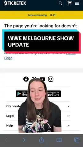 Ticketek have removed the link for the WWE Australia SuperShow Melbourne event from their website just 24 hours after posting it… curious as to why 🤔 #fyp #WWE #wweaustralia #melbourne #wweshow 