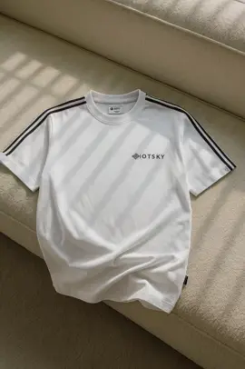 Otsky Kaos Unisex Two Strip lengan pendek cotton combet 24s #kaosdistro #kaosviral #viralvideo 