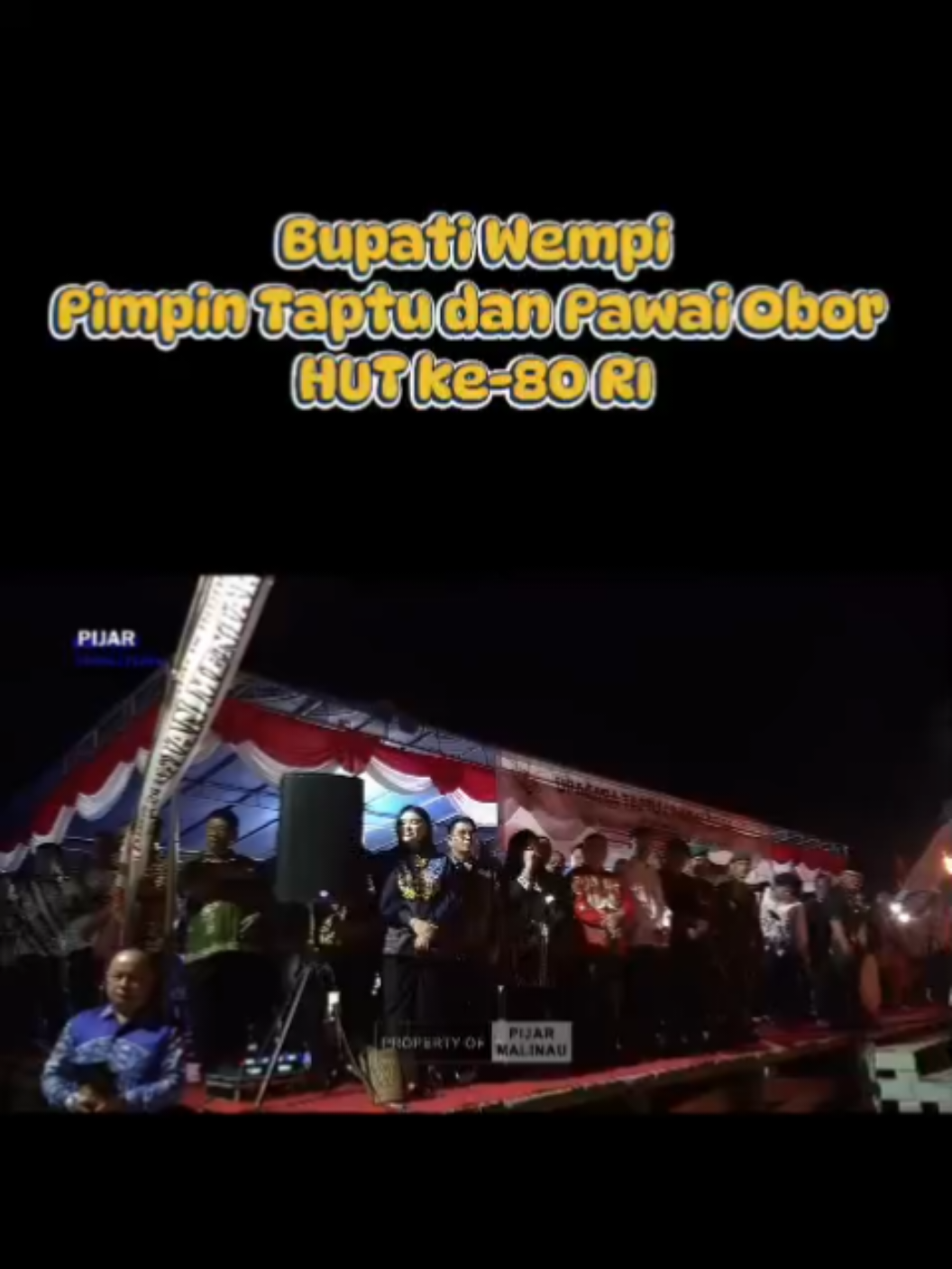 Bupati Wempi Pimpin Taptu dan Pawai Obor HUT ke-80 RI #bupatimalinau #wempiwmawa #kaltara #fyp #foryoupage