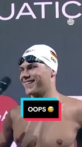 When you break a World Junior Record, words just can’t keep up… 😅💥 #Swimming #fbomb #Germany #sportstiktok 