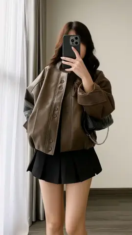 Áo Khoác Da Trơn Dài Tay Mix #aoda #ao #aoxinh 