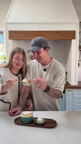 As requested, here is the recipe for the passion fruit Soufflé 🍧😍 Ingredients - for 2 serves  Fruit base  110g Strained passion fruit pulp in syrup (about 1 1/2 170g cans) 18g Caster sugar + extra for coating ramekins  11g Corn flour  1/2 Teaspoon vanilla paste  Meringue  100g Egg whites  20g Caster sugar  Method  For the Fruit base 1. Strain passionfruit pulp into a pot, add vanilla and bring to a simmer over a medium heat.  2. In a bowl, whisk together the corn flour and sugar and add to the pot, whisk to combine.  3. Once mixture reaches a boil, cook for 1 minute then transfer to a bowl, cover the surface with glad wrap and let cool for 30 minutes.  4. Brush butter into ramekins with an upward stroke on the sides, add a little bit of sugar and shake around the ramekin until all surfaces are covered and tap out the excess.  5. Pre heat oven to 160 degrees Celsius (fan forced) 6. After 30 minutes the mixture should still be slightly warm, transfer 120 grams into a seperate bowl. (Should be most of it). For the Meringue  7. Add the egg whites to the bowl of a stand mixer and mix on a medium - low speed until the surface has lots of little bubbles.  8. Increase the speed to medium and add sugar gradually and mix until you have medium stiff peaks.  9. Add 1/3 into the fruit base, mix until smooth and then add the remaining mixture and mix well.  10. Add mixture into the ramekins and level the surface.  11. Bake in the oven for 10-13 minutes until the top is lightly golden.  12. Dust the top with icing sugar and serve with ice-cream.  Recipe credit: @Matt Adlard  I slightly modified this recipe to suit Australian products and for two servings.  #soufflè #baking #homecook #dessertideas 