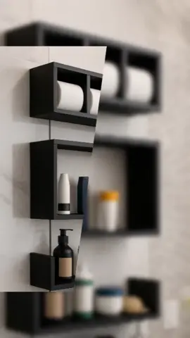 Kit 3 nichos prateleira para banheiro branco e preto  Gostou? Comenta “quero” que envio o link 🔥 #nicho #prateleira #banheiro #brancoepreto 