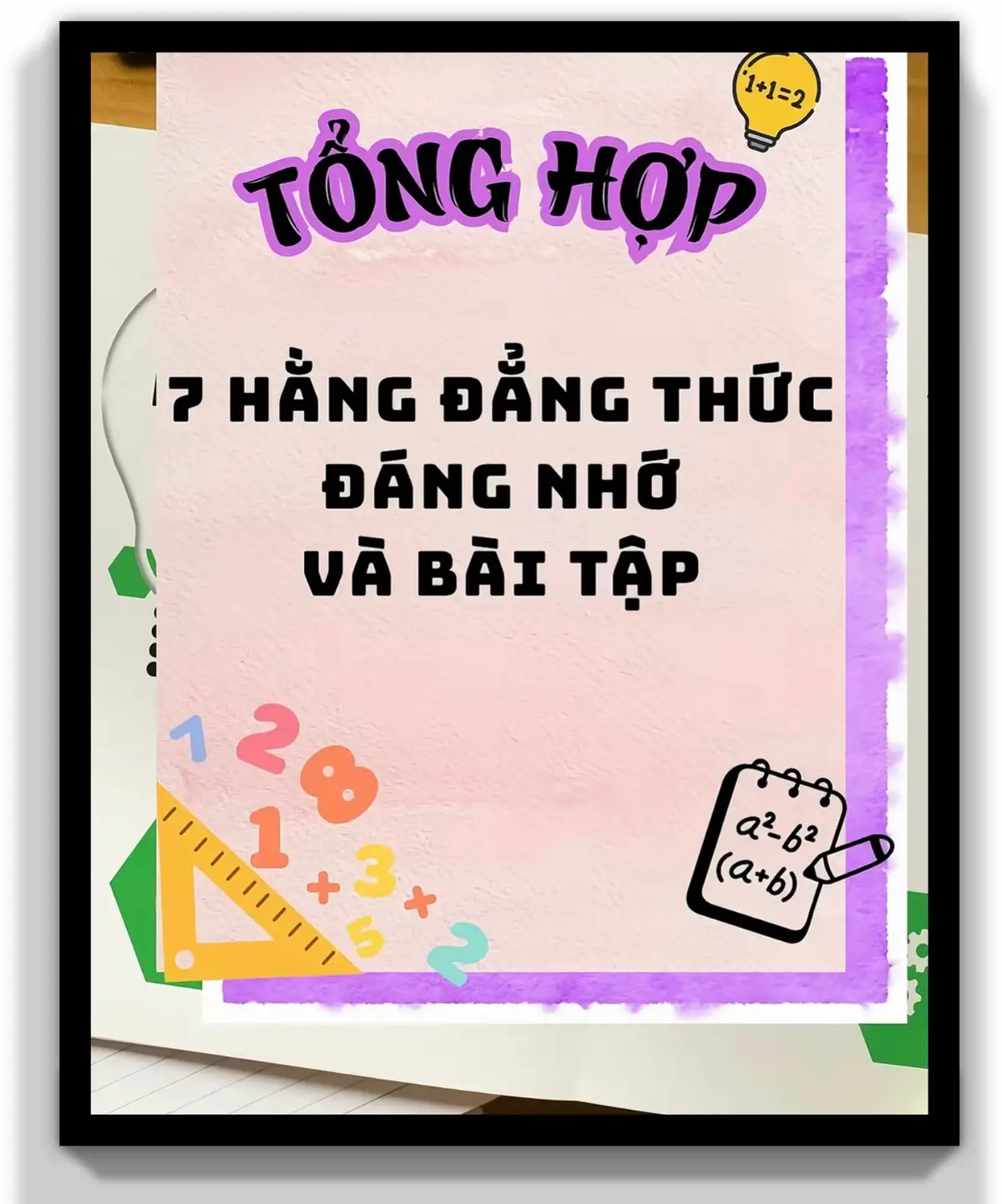 😇 7 HẰNG ĐẲNG THỨC ĐÁNG NHỚ & BÀI TẬP ỨNG DỤNG 📚 Ghi nhớ nhanh – Làm bài chuẩn – Ôn thi khỏi lo! 🔥 Dạng toán nền tảng nhưng xuất hiện mỗi năm trong đề tuyển sinh #️⃣ #ToanLop8 ✏️ #OnThiLop9 📘 #HangDangThuc 🔥 #GiaSuOnline 👨‍💻🧠🎓