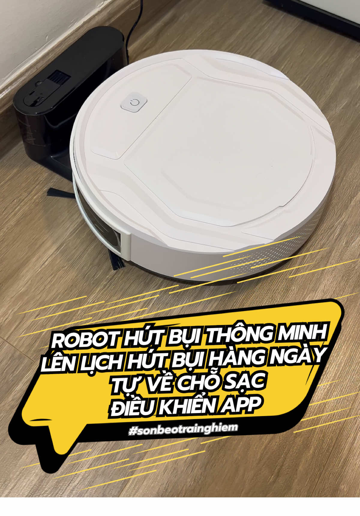Robot hút bụi phổ thông nhưng đầy đủ tính năng cao cấp. Lên lịch dọn dẹp hàng ngày cứ đến giờ là tự động dậy hút bụi. Xong việc là tự động tìm về chỗ sạc. Mọi thao tác đều thông qua app điều khiển.  #sonbeotrainghiem #robothutbui 