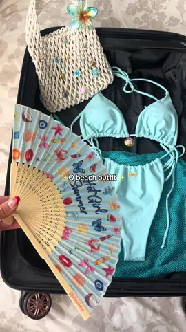 Perfect ocean beach outfit 🐚 👙 (Greece would also be insane 😍) fans @FNKY Fans 🪭 huge sale this bank hol weekend 🌺 #oceanbeach #obeach #ibizaoutfit #blue #handmadeoutfit  