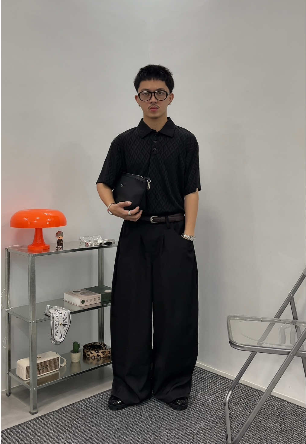 All black fit from @V. William’s Collection  #outfitinspo #outfitideas #polo #barrelpants #fitcheck #Lifestyle 