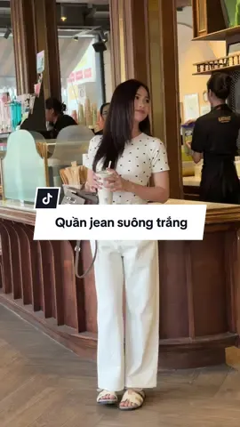 Jean suông trắng dáng lửng #quanjeansuong #xuhuong #namlun 