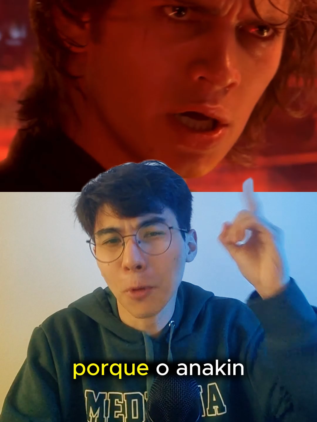Por que os olhos do Anakin Skywalker não estavam amarelos no seu duelo contra Obi-Wan Kenobi? (Star Wars)