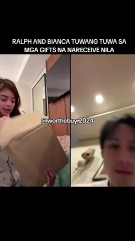 RALPH AND BIANCA TUWANG TUWA SA MGA GIFTS NA NARECEIVE NILA #FYP #trending #viral #ralph #bianca 