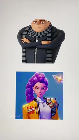 Gru’s transformation as Rumi 🧑‍🦲💜 #kpopdemonhunters #minions #art 