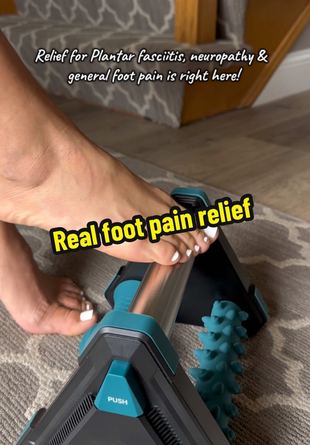 If you’re dealing with plantar fasciitis, neuropathy or general foot pain this tool is an absolute need! Recognized by the PMA this tool has been given the seal of approval for promoting good foot health and being a trusted tool to help with pain relief.  #foothealth #footpainrelief #footpain #feetcare 