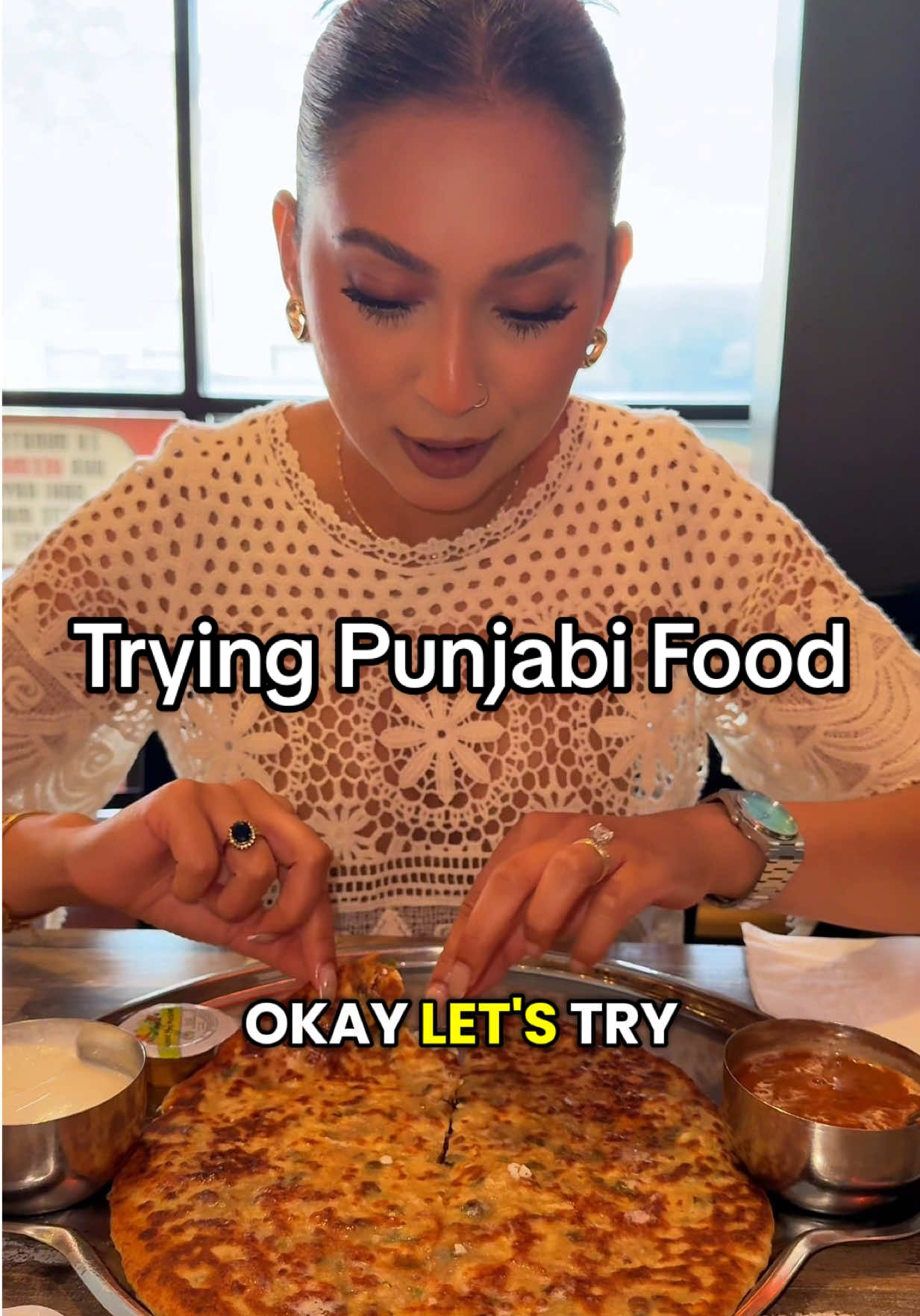 Paratha Date 🙈 I love Indian food but my tummy says otherwise 😭 drop down some tips if you have.  loved it😘  #indianfood #tastetest #paratha 