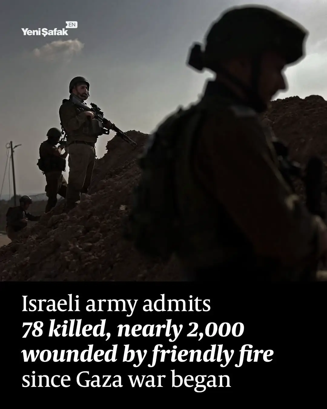 The Israeli military disclosed that 78 soldiers have died and 1,998 have been injured in friendly fire incidents and operational mishaps since October 2023.