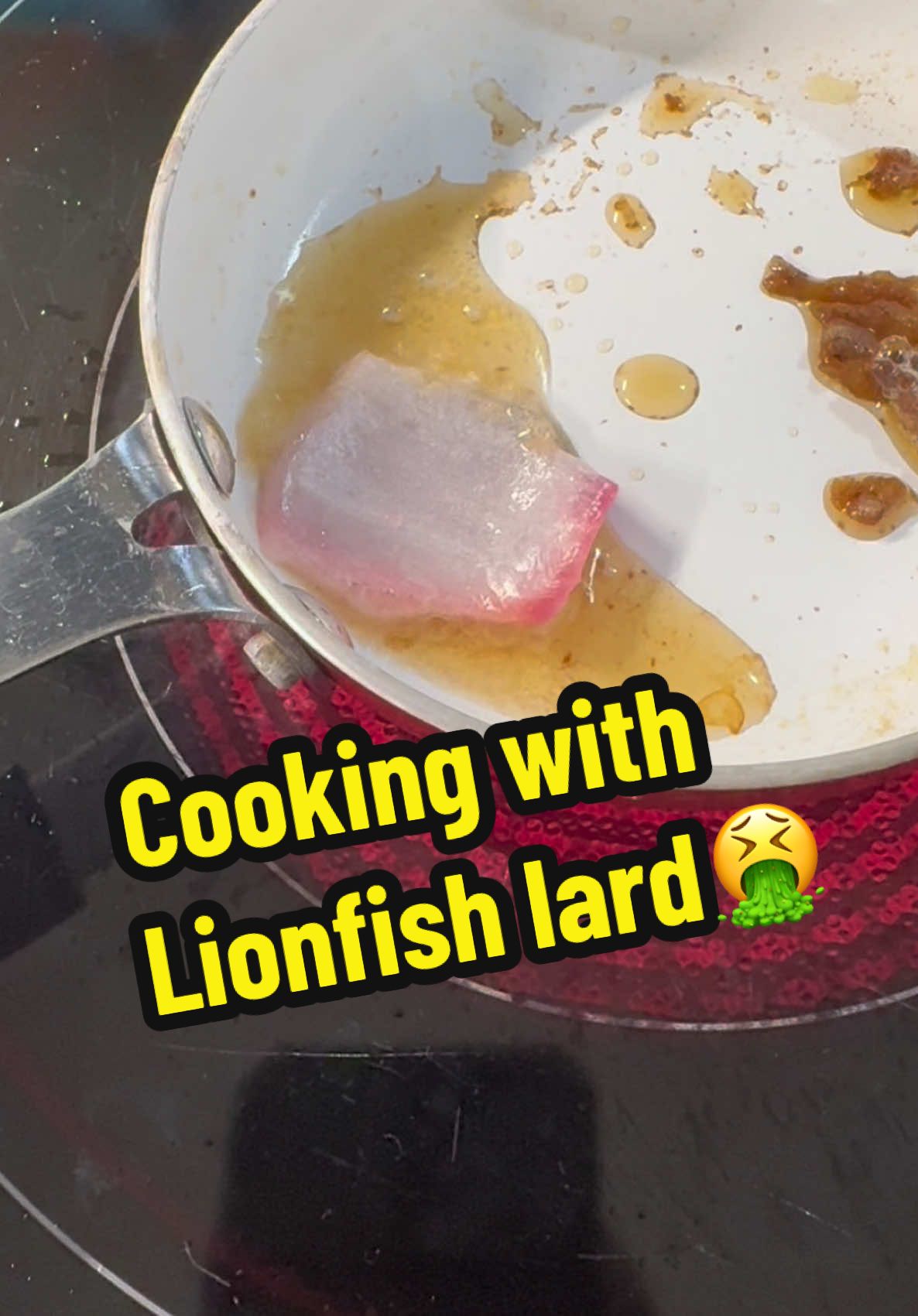 Lionfish lard! I dare anyone to eat the food after it’s been cooked in this stuff! ##lard##animalfat##seedoil##lionfish##fyp