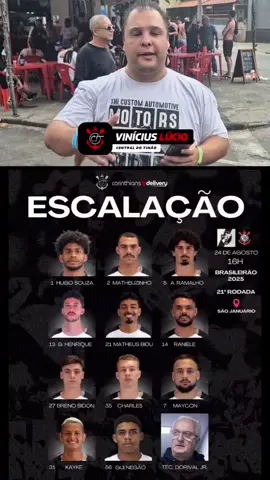 Escalação do Corinthians! 🏴🏳️ A Central do Timão já está presente nos arredores do São Januário para a cobertura da partida entre Corinthians e Vasco da Gama, às 16h. Nosso repórter Vinicius Lúcio traz todas as novidades da escalação do Corinthians para esse confronto. Confira: 🎤 Vinicius Lúcio / Central do Timão #corinthians #centraldotimao #timao #sccp #coringao  