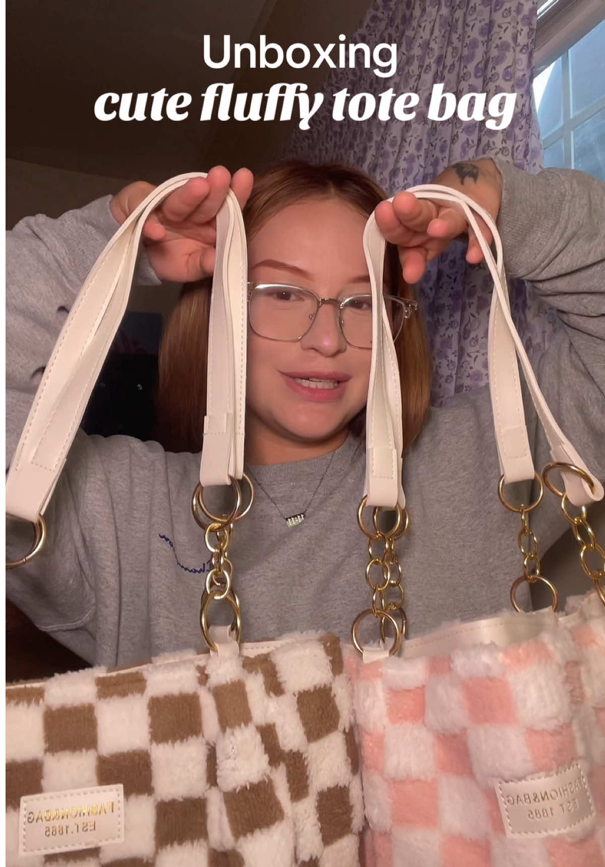 Cute fluffy tote bag 🤩😍💖🤎 #totebag #bags #accessories #fall #tiktokshop 